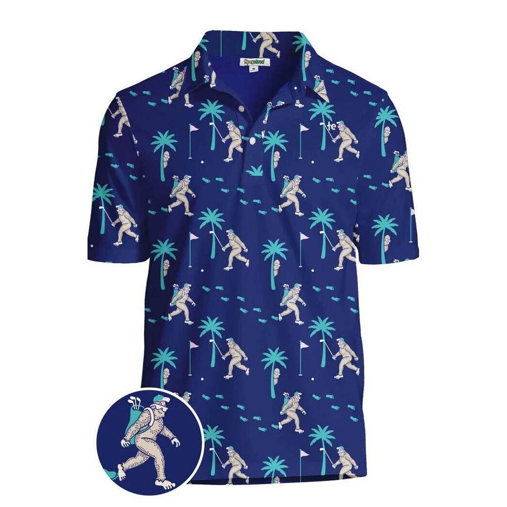 TIPSY ELVES‎ BIGFOOT BOGEY GOLF POLO SHIRT Men's Size Large NEW WITH TAGS!